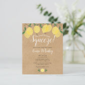 Budget Hauptpresse Lemon Bridal Dusche Einladung (Stehend Vorderseite)
