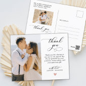 Budget Heart Foto Wedding Danke, Script Postkarte