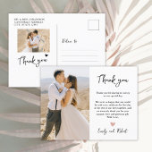 Budget Heart Foto Wedding Danke, Script Postkarte