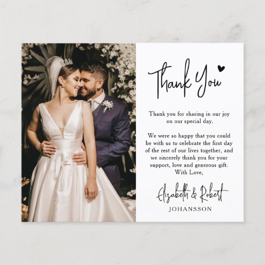 Budget Heart Foto Wedding Vielen Dank Script Flyer (Vorne)
