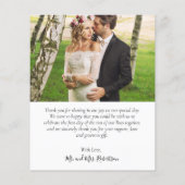 Budget Heart Script Collage Wedding Dankeschön Kar (Rückseite)