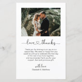 Budget Heart Script Foto Hochzeit Danke Karte (Rückseite)
