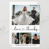 Budget Heart Script Foto Hochzeit Danke Karte (Vorne/Hinten)