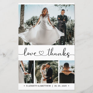 Budget Heart Script Foto Hochzeit Danke Karte