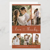 Budget Heart Script Foto Hochzeit Danke Karte (Vorne/Hinten)