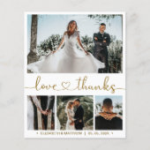 Budget Heart Script Foto Hochzeit Danke Karte (Vorderseite)