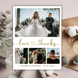 Budget Heart Script Foto Hochzeit Danke Karte