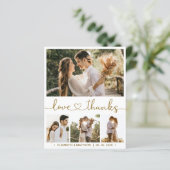 Budget Heart Script Foto Hochzeit Danke Karte (Stehend Vorderseite)