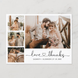 Budget Heart Script Wedding Danke Postcard Postkarte