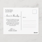 Budget Heart Script Wedding Danke Postcard Postkarte (Rückseite)