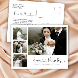 Budget Heart Script Wedding Danke Postcard Postkarte