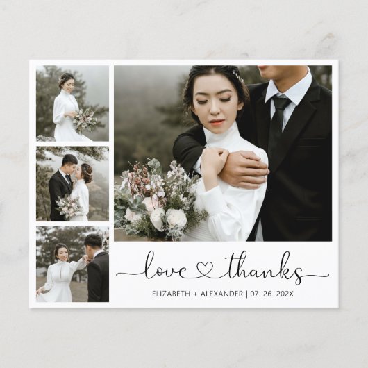 Budget Heart Script Wedding Vielen Dank Flyer (Vorne)