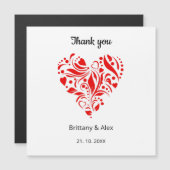 Budget Heart Wedding Thank You Card – Customizable Magnetkarte (Vorne/Hinten)