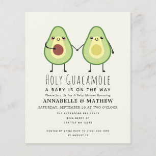 Budget Heilige Guacamole Paare Baby Shower Einladu