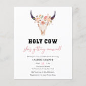 Budget Heilige Kuh Western Cowgirl Brautparty Flyer (Vorne)