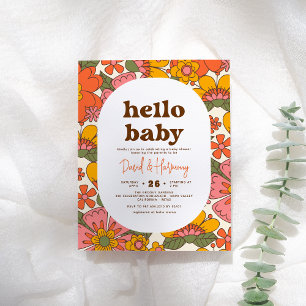 Budget Hello Baby Groovy Retro Blume Kinderdusche