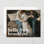 Budget Hello New Zuhause Address Foto Moving Card (Vorne/Hinten)