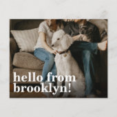 Budget Hello New Zuhause Address Foto Moving Card (Vorderseite)