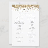 Budget Hen Weekend Gold Glitzer Einladung (Rückseite)