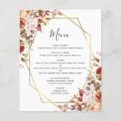 Budget-Herbst-Blumen-Geometrisches-Hochzeitsmenü (Vorderseite)