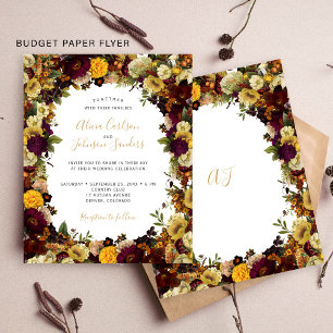 Budget-Herbst-Blumen-Hochzeitseinladung Flyer