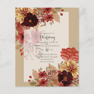 BUDGET HERBST Blumen-Hochzeitseinladungen - Dämmer Flyer