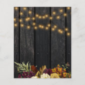 BUDGET Herbst Blumen Hochzeitshüttenholz Einladung (Rückseite)