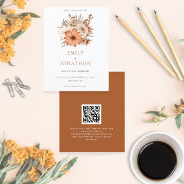 Budget Herbst floraler QR-Code Hochzeit speichern 