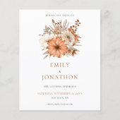 Budget Herbst floraler QR-Code Hochzeit speichern (Vorderseite)