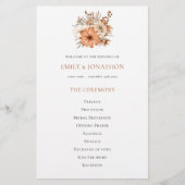 Budget Herbst Florals Foliage Wedding Programm (Vorderseite)