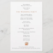 Budget Herbst Florals Foliage Wedding Programm (Rückseite)