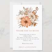 BUDGET Herbst Florals Hochzeit 3 Foto Zitat Dank (Vorderseite)