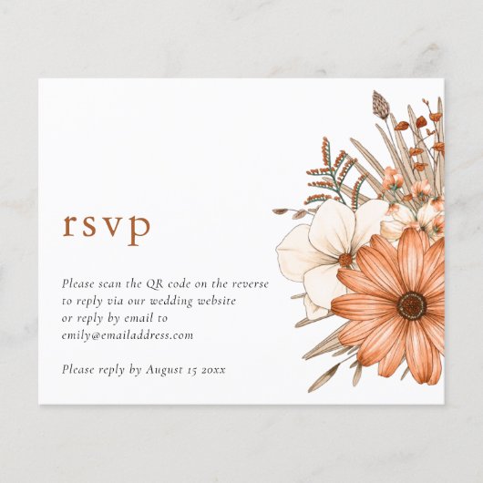 Budget Herbst Florals QR-Code Hochzeitsonline UAWG (Vorderseite)