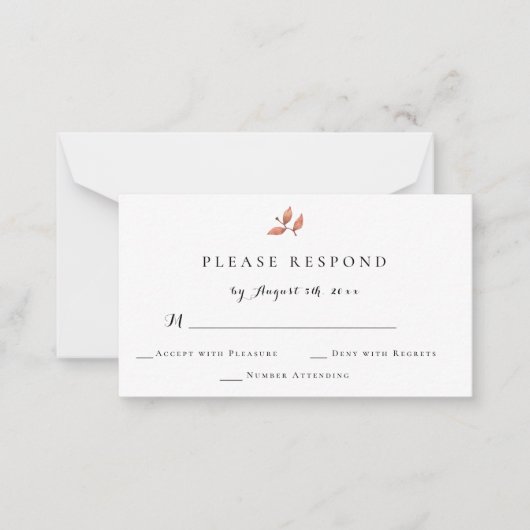 Budget Herbst Hochzeit im Herbst RSVP Karten (Vorderseite)