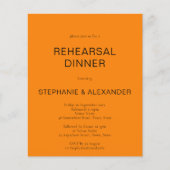 Budget Herbst Orange Probe Dinner Einladung (Vorderseite)