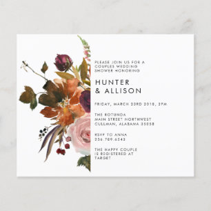 Budget Herbst Paare Dusche Einladung Flyer