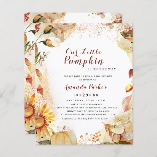 Budget Herbst Pumpkin Sonnenblumendusche (Vorne/Hinten)