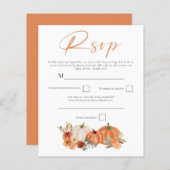 Budget Herbst Pumpkins QR Code Wedding RSVP (Vorne/Hinten)