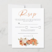 Budget Herbst Pumpkins QR Code Wedding RSVP (Vorderseite)