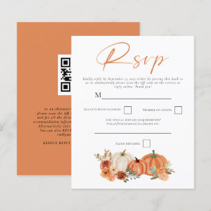 Budget Herbst Pumpkins QR Code Wedding RSVP