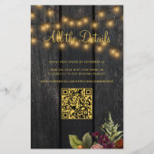 Budget Herbst QR-Code RSVP Hochzeits-Einladung (Rückseite)