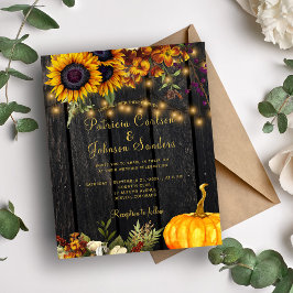 Budget Herbst rustikale Holzhochzeit Einladung