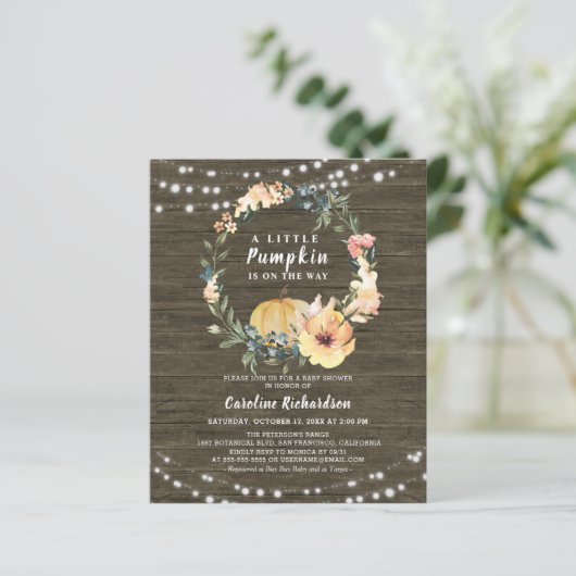 Budget Herbst Rustikale Kleine Pumpkindusche (Stehend Vorderseite)