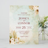 Budget Herbst Wasserfarbe einfache Hochzeit Einladung (Stehend Vorderseite)