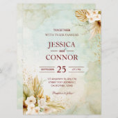 Budget Herbst Wasserfarbe einfache Hochzeit Einladung (Vorne/Hinten)