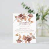 BUDGET Herbstlaub Brautparty Mittagessen Einladung (Stehend Vorderseite)