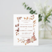 BUDGET-Herbstlaub Pumpkins Hochzeitseinladung (Stehend Vorderseite)