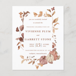 BUDGET-Herbstlaub Pumpkins Hochzeitseinladung