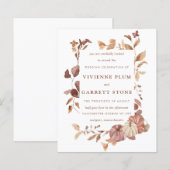 BUDGET-Herbstlaub Pumpkins Hochzeitseinladung (Vorne/Hinten)