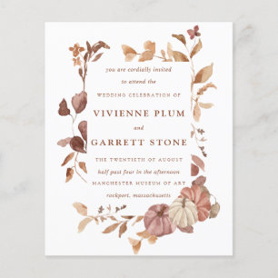 BUDGET-Herbstlaub Pumpkins Hochzeitseinladung